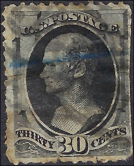 1879 Hamilton 30c - Scott 190 - Clipped On Right Side