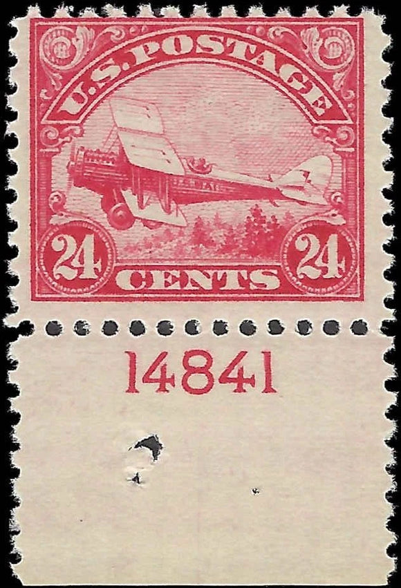 c1923 - Scott C6 24c Airmail Stamp with Plate Number - MNH, Undisturbed OG