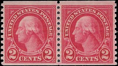 VEGAS - 1923 USA Washington 2c Coil Pair Of 2 - Scott 599 - MNH, Undisturbed OG