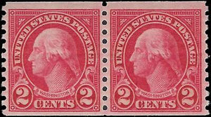 VEGAS - 1923 USA Washington 2c Coil Pair Of 2 - Scott 599 - MNH, Undisturbed OG
