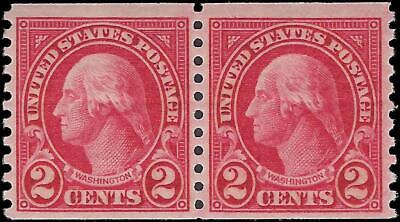 VEGAS - 1923 USA Washington 2c Coil Pair Of 2 - Sc# 599 - MNH, Undisturbed OG