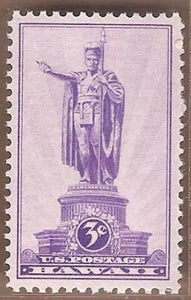 1937 Kamehameha Statue Honolulu Hawaii Single 3c Postage Stamp - Sc# 799 MNH, OG