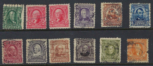 1902 USA - Scott 300-310 - Most Used - Most with Pretty Good Centering!