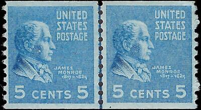 VEGAS - 1939 Monroe 5c - Scott 845 - MNH, Undisturbed OG Joint Line Pair
