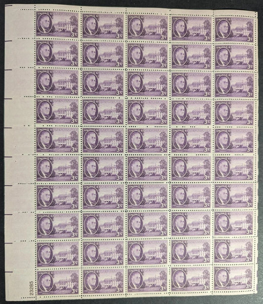 1945 USA F. Roosevelt 3c Sheet -Scott 932 -MNH, Undisturbed OG -No Sig Flaws -2