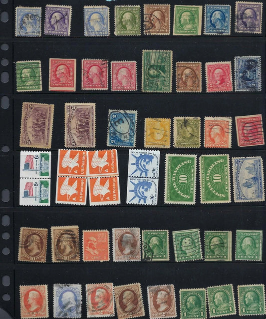Mix of Older USA Stamps - Unidentified - Some Flaws - Some Better