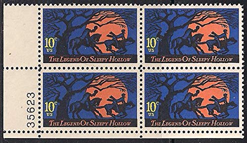 1974 Legend of Sleepy Hollow Plate Blk of 4 10c Postage Stamps, Scott1548, MNH,OG