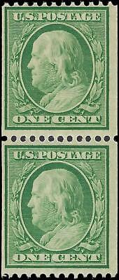 VEGAS - 1908 Franklin 1c - Scott 348 - MH, OG Pair - Both Previously Hinged -DL WM