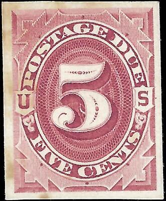 VEGAS - 1887 Postage Due 5c - Sc# J18P4 Proof on Card - Some Toning Spots