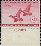 c1943 - Scott RW10 Hunting Permit Duck Stamp - MNH, Slight Gum Dist Specks