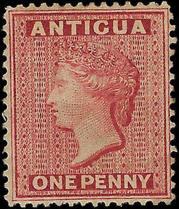VEGAS - 1882-87 Antigua - Victoria 1p - Scott 18 - MH, OG - Rare Centering!