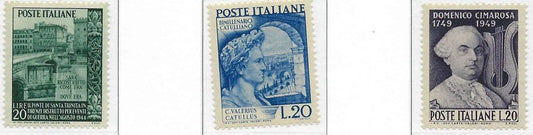 1949 Italy -Scott 528-530 - Clean Undisturbed OG! - Post Office Fresh!