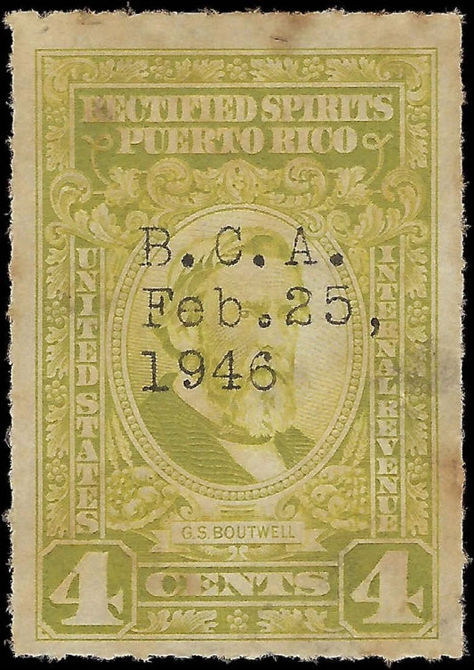 1946 Puerto Rico Scott RE37 Spirits Revenue Stamp