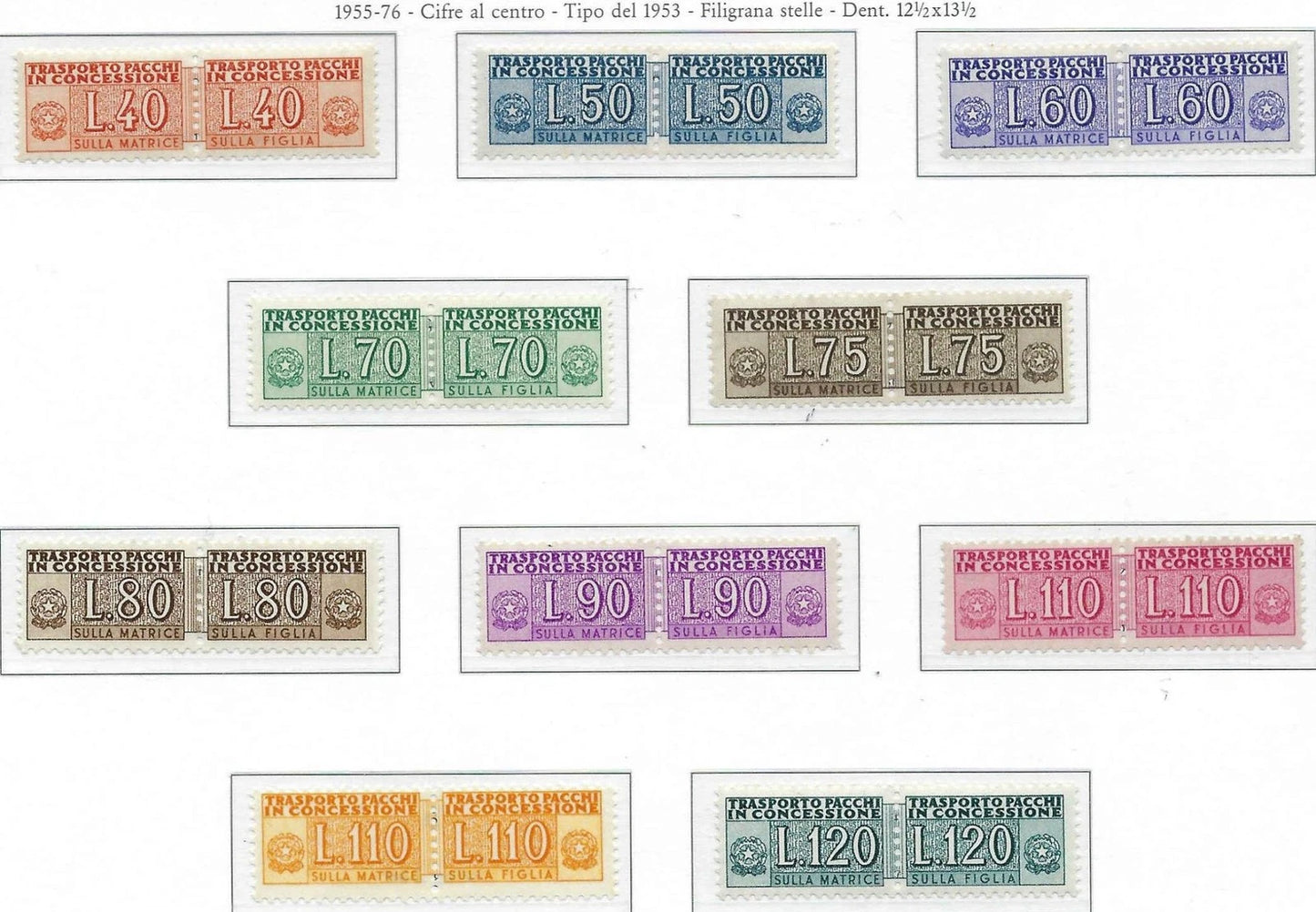 1956 Italy Parcel - Scott QY5-QY11 - All MNH, Undisturbed OG! - Cat= $662!