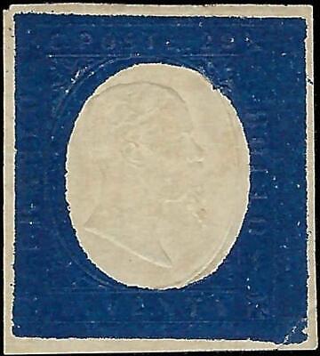 VEGAS - 1854 Sardinia Italy 20c Stamp -Scott 8 - Mint, No Gum - Lt Corner Crease