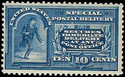 c1895 - #E5 10c Special Delivery - Mint, No Gum - Good Centering!