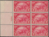c1924 - Scott 615 Huguenot-Walloon Plate Block of 6 - MNH, OG