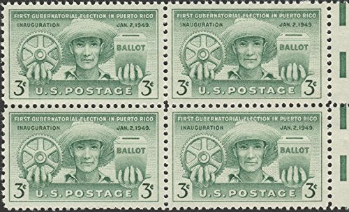 1949 First Gubernatorial Election Block of 4 3c Postage Stamps Scott983 - MNH,OG-2