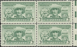 1949 First Gubernatorial Election Block of 4 3c Postage Stamps Sc#983 - MNH,OG-2