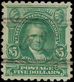 c1917 - USA $5 Marshall - Scott 480 - Used - Light Cancel - VF+ Centering!
