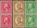 c1924 - Scott #604-6 - Coil Pairs - 1c = MH, Others MNH, Undisturbed OG - Fresh!