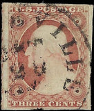 c1853 - Sc# 11a Washington 3c Stamp - Used - Great Margins! - Solid