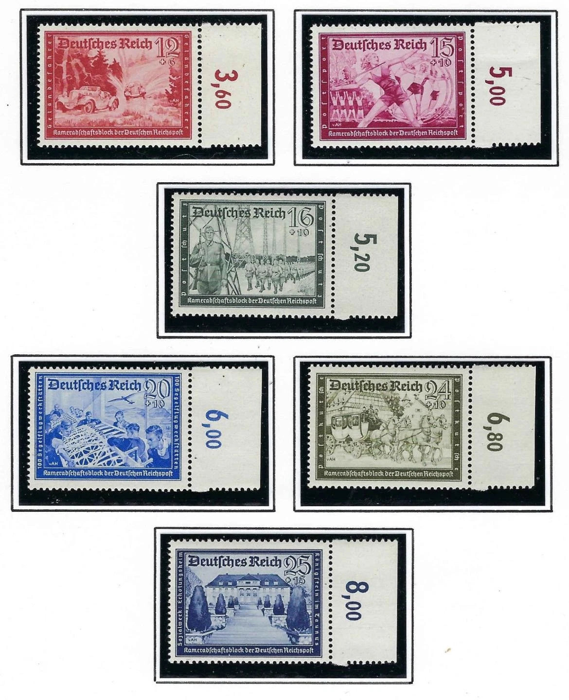 1939-41 Germany - Sc# B148-B159 - MNH, Undisturbed OG - Post Office Fresh! READ