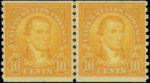 VEGAS - 1924 USA Monroe Coil Joint Line Pair - Scott 603 - MNH - Fresh!