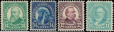 c1922-25 - USA - Scott 563-565, 622 - All MH, OG - Fresh!