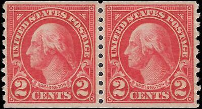 VEGAS - 1924 USA Washington Coil Pair - Scott 599 - MH, OG - Choice Centering!