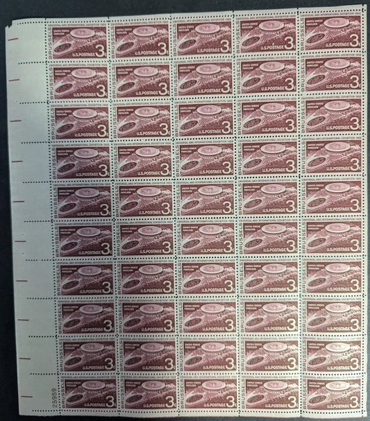 1958 USA 3c Brussels Expo Sheet -Scott 1104 -MNH, Undisturbed OG -Corner Flaw