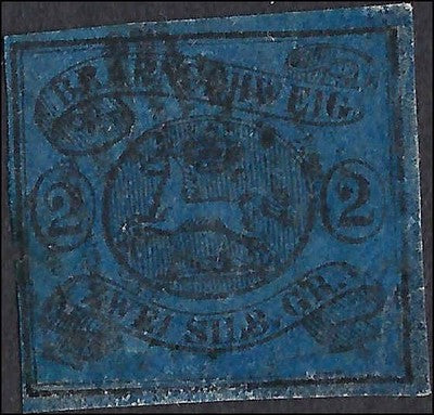 c1853 Brunswick, Germany 2sgr - Scott 9 - Used - Left Edge Flaw - Cat= $65