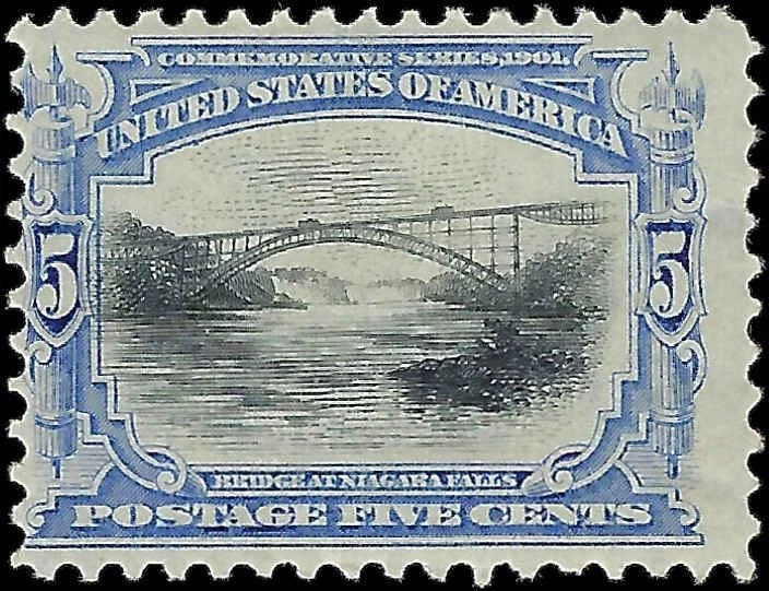 1901 USA Pan American 5c - Scott 297 - MH, OG - Good Centering! - Lt Creases