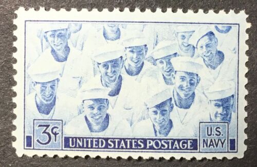 1945 US Navy Single 3c Postage Stamp, Scott 935, MNH, OG