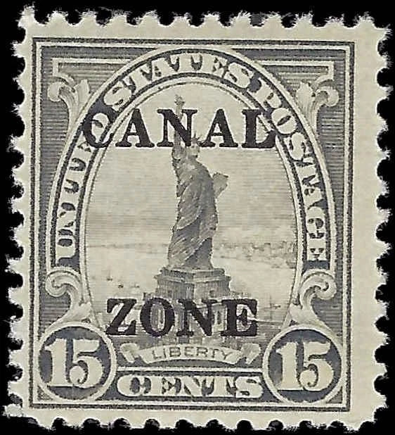 1925 USA Canal Zone 15c - Scott 90 - Mint, Hinged, OG - Solid