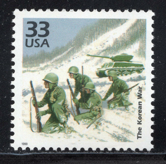 1999 Celebrate the 1950s Korean War Single 33c Postage Stamp, Scott 3187e, MNH, OG