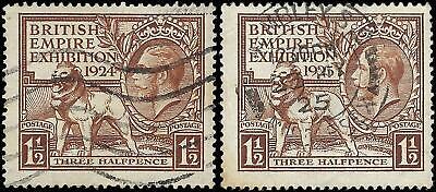 VEGAS - 1924,1925 Great Britain - 1 1/2p - Scott 186 & 204 Used