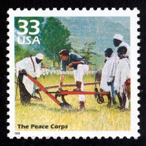 1999 Celebrate the 1960s Peace Corps Single 33c Postage Stamp, Scott3188f, MNH, OG