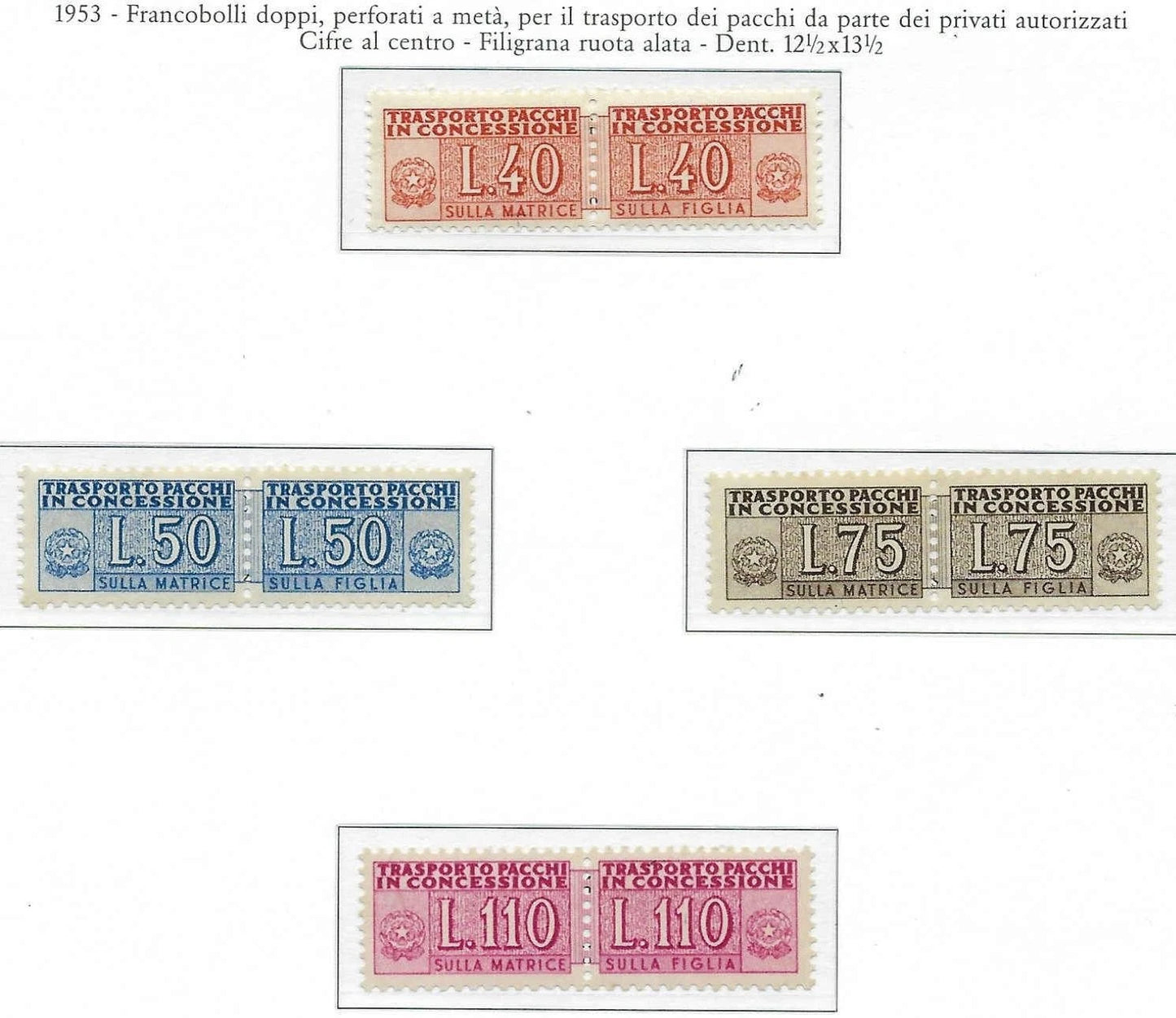 1953 Italy Parcel - Scott QY1-QY4 - All MNH, Undisturbed OG! - Cat= $400!