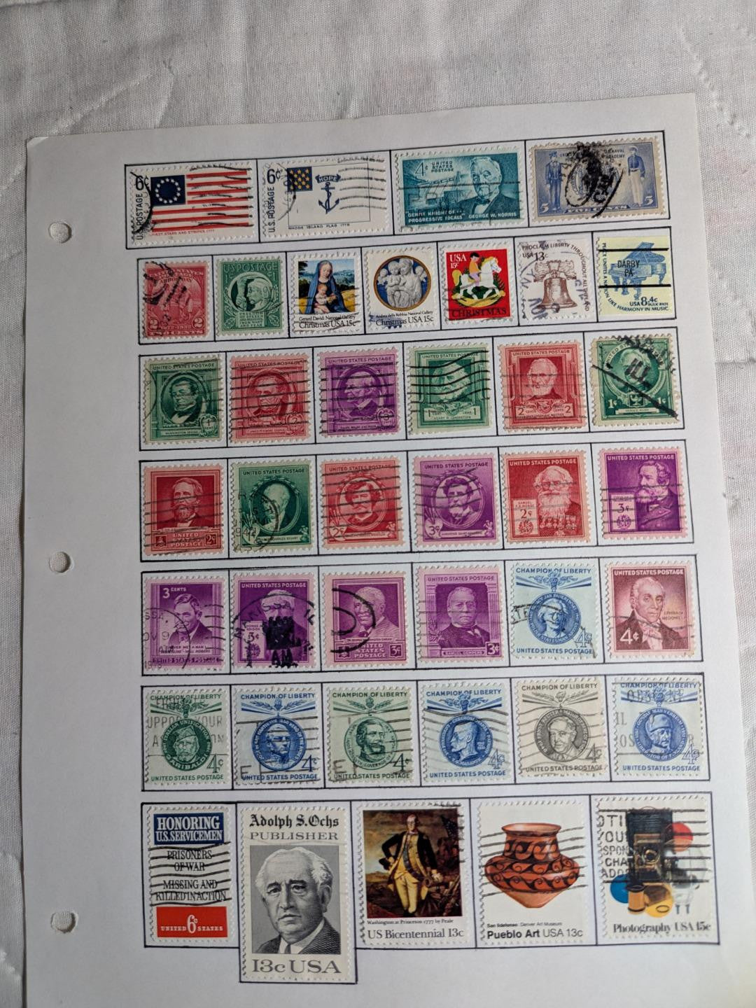 Nice Mix of USA 1930's to More Modern Stamps - Used - See ~31 Photos in Desc