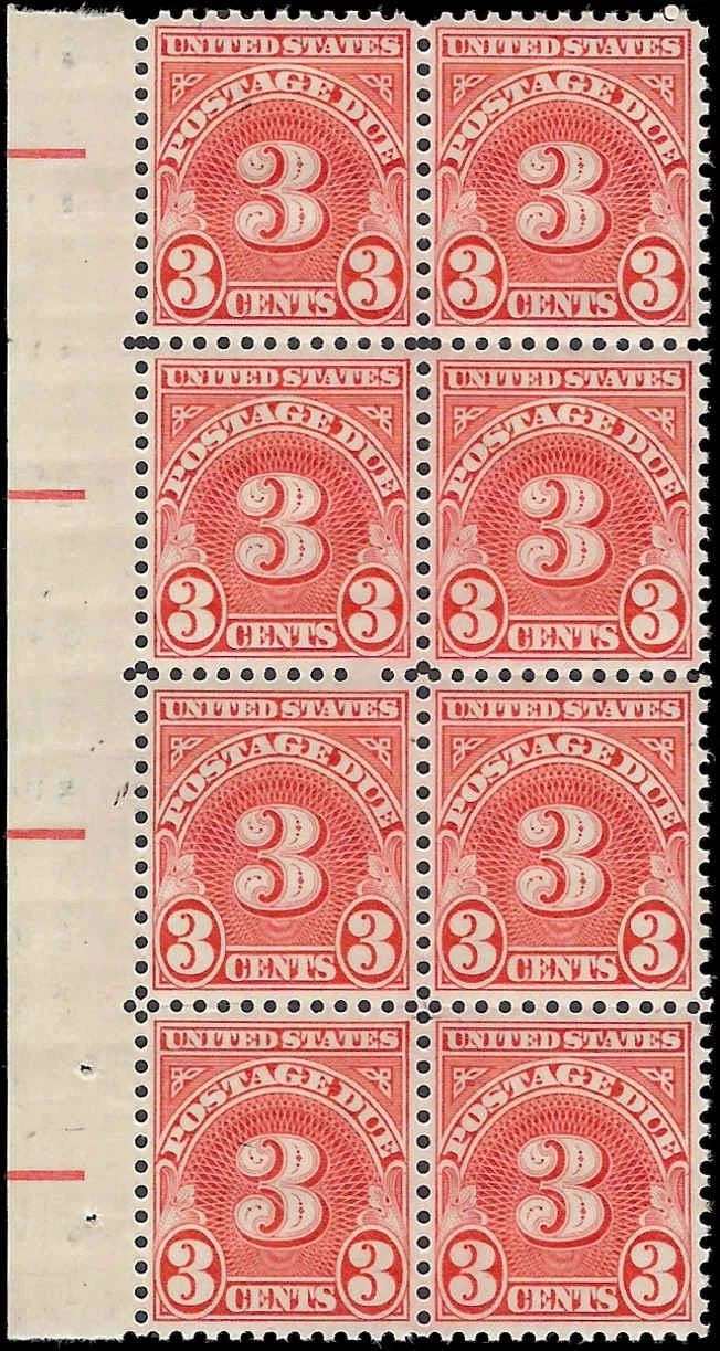 c1931 - Scott #J82b Postage Due Block of 8 - MNH, OG - FN1704