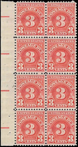 c1931 - Scott #J82b Postage Due Block of 8 - MNH, OG - FN1704
