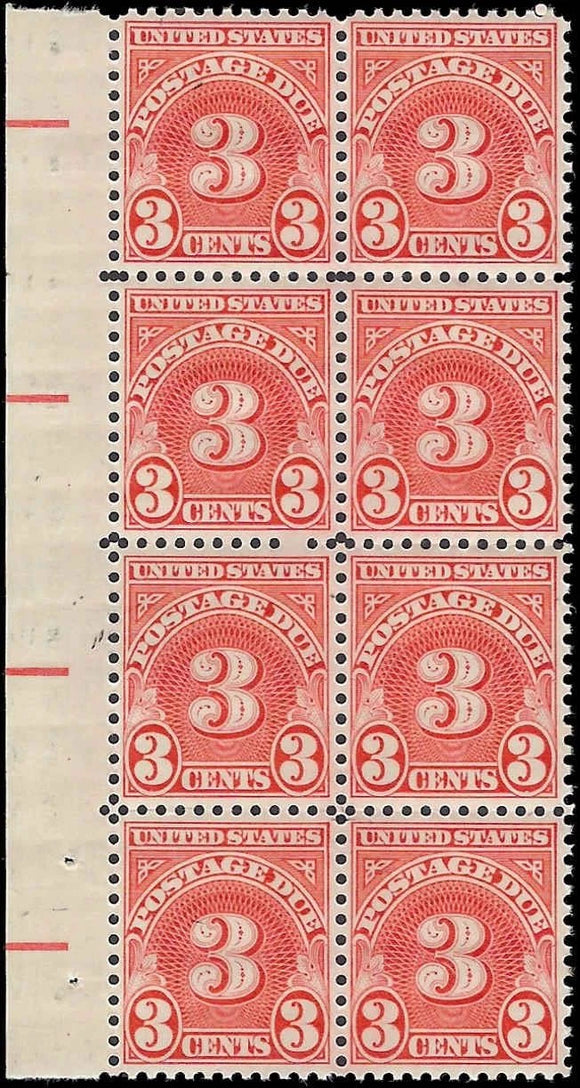 c1931 - Scott #J82b Postage Due Block of 8 - MNH, OG - FN1704