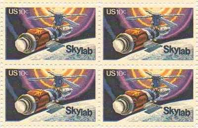 1974 Space Skylab Block of 4 10c Postage Stamps, Scott1529, MNH, OG