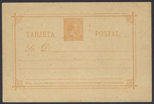 1890s Philippines Spanish 5c de Peso Postal Card Unused