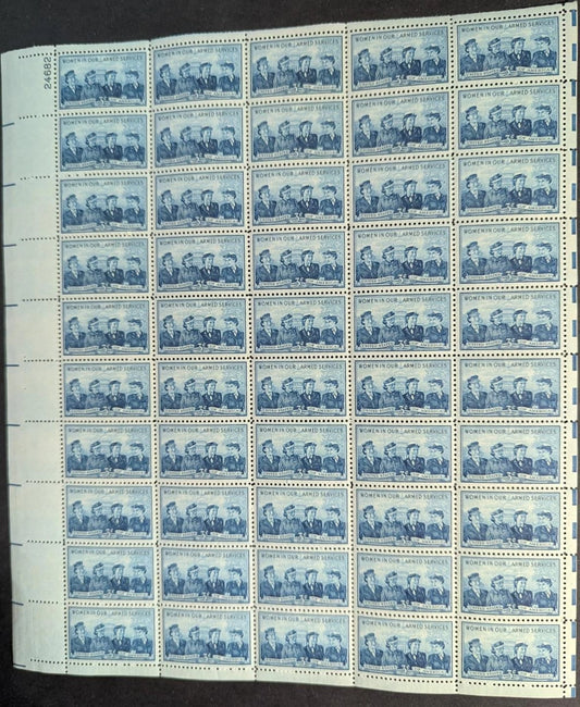 1952 USA Women 3c Sheet -Scott 1013 -MNH, Undisturbed OG - No Sig Flaws