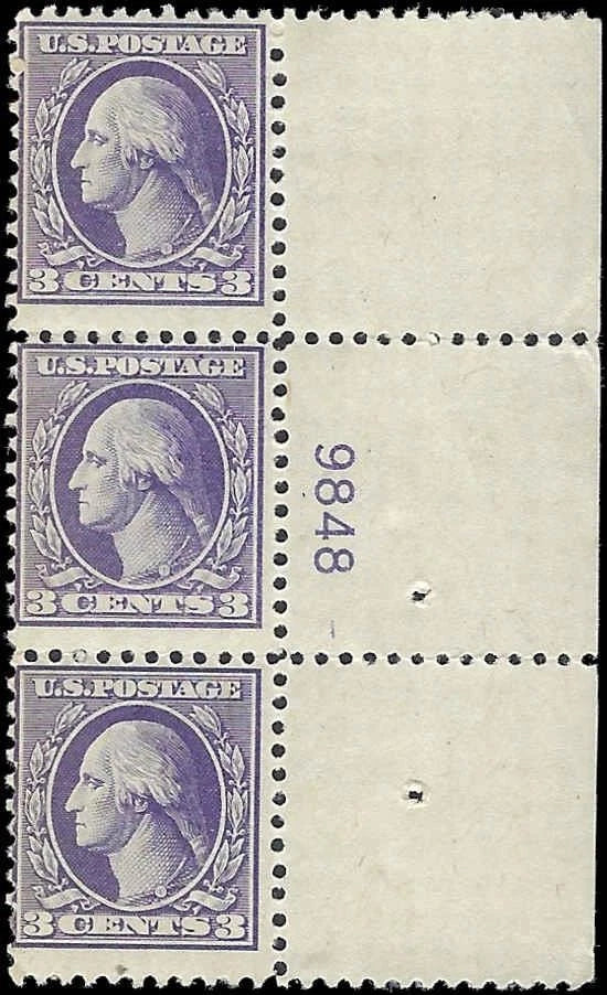 c1918 Scott 530 Plate Triplet - MNH, Undisturbed OG