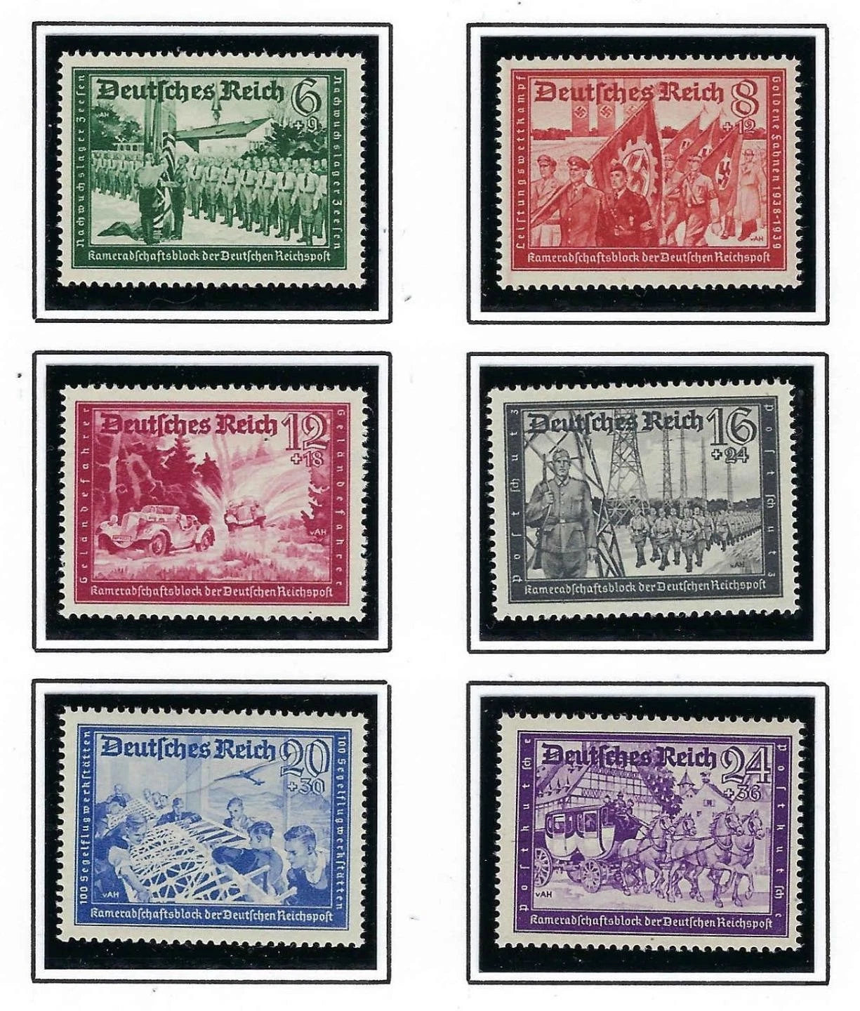 1939-41 Germany - Sc# B148-B159 - MNH, Undisturbed OG - Post Office Fresh! READ