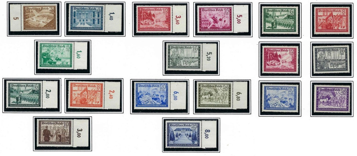 1939-41 Germany - Sc# B148-B159 - MNH, Undisturbed OG - Post Office Fresh! READ