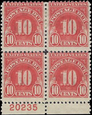VEGAS - 1930 Postage Due 10c - Scott J74 - Block with Plate Number -P11 -VL Cancel
